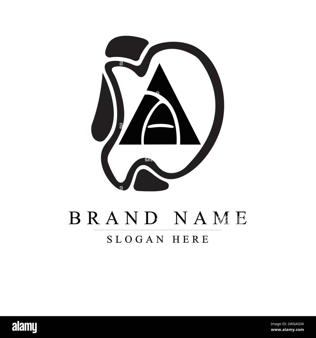 Conception créative de logo vectoriel de lettre DA, signe vectoriel de monogramme AD, symbole de logotype de caractère DA Illustration de Vecteur