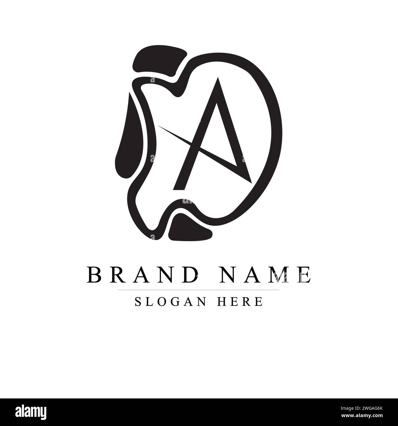 Conception créative de logo vectoriel de lettre DA, signe vectoriel de monogramme AD, symbole de logotype de caractère DA Illustration de Vecteur
