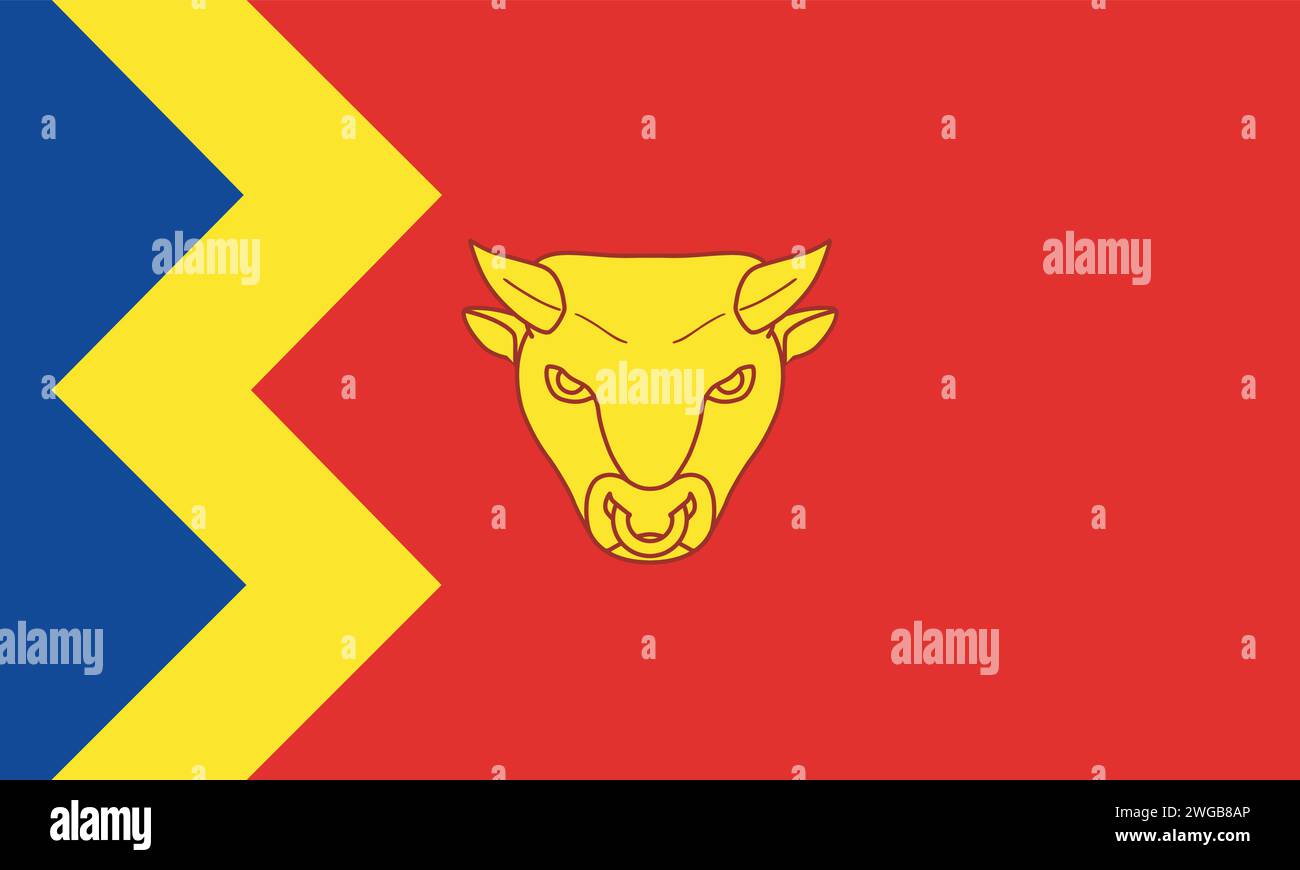 Drapeau de l'ARRONDISSEMENT MÉTROPOLITAIN ET DE LA VILLE DE BIRMINGHAM, WEST MIDLANDS Illustration de Vecteur