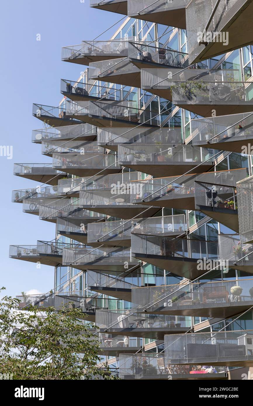 VM Houses ist ein Wohnprojekt bestehend aus zwei angrenzenden WohnhŠusern in Orestadt (¯restad), Kopenhagen, DŠnemark. DAS von JDS Architects und der Banque D'Images