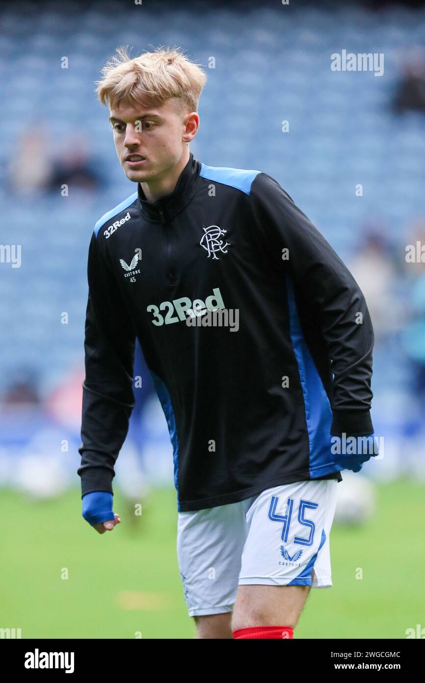 ROSS McCAUSLAND, joueur de football professionnel, joue actuellement pour le Rangers FC. Image prise lors d'une séance d'entraînement au stade Ibrox, Banque D'Images