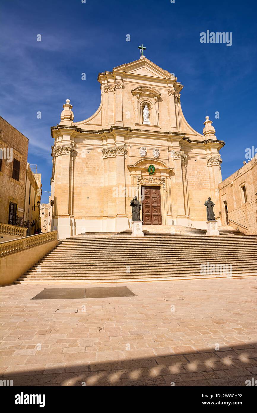 Façade de la cathédrale de Rabat sur l'île de Gozo (Malte) Banque D'Images