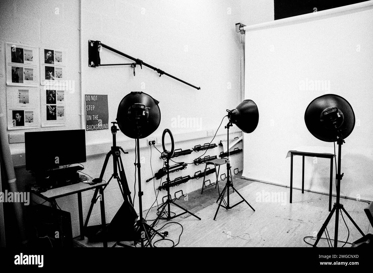 Studio photographique, Peter Symonds College, Winchester, Hampshire, Angleterre, Royaume-Uni. Banque D'Images