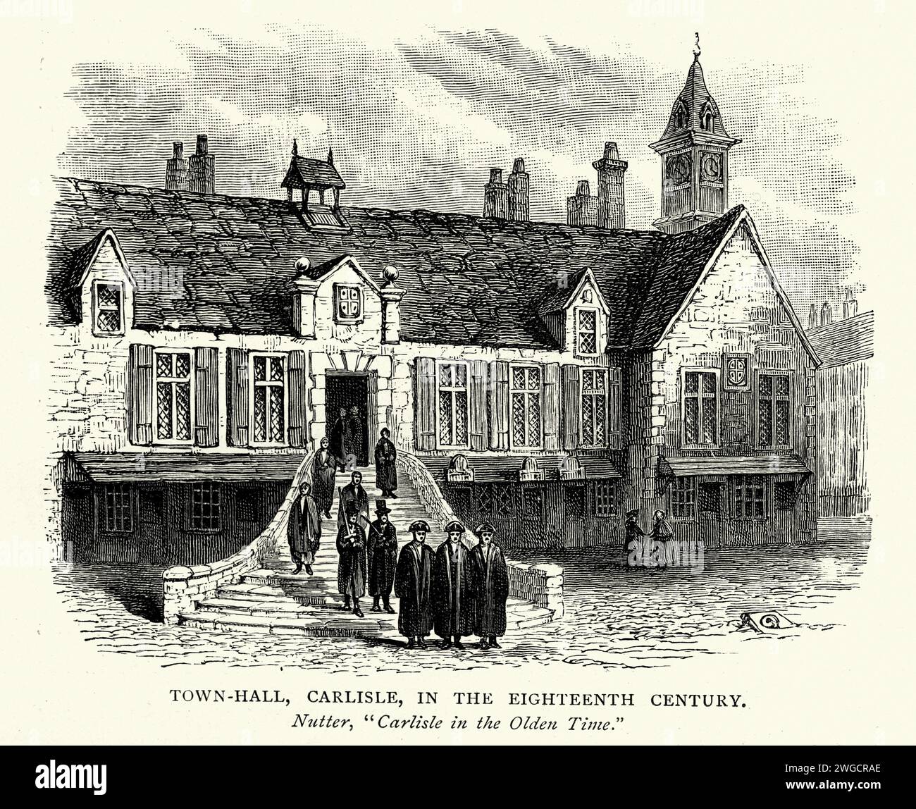 Architecture anglaise, Hôtel de ville historique de Carlisle, Histoire Angleterre au 18e siècle Banque D'Images
