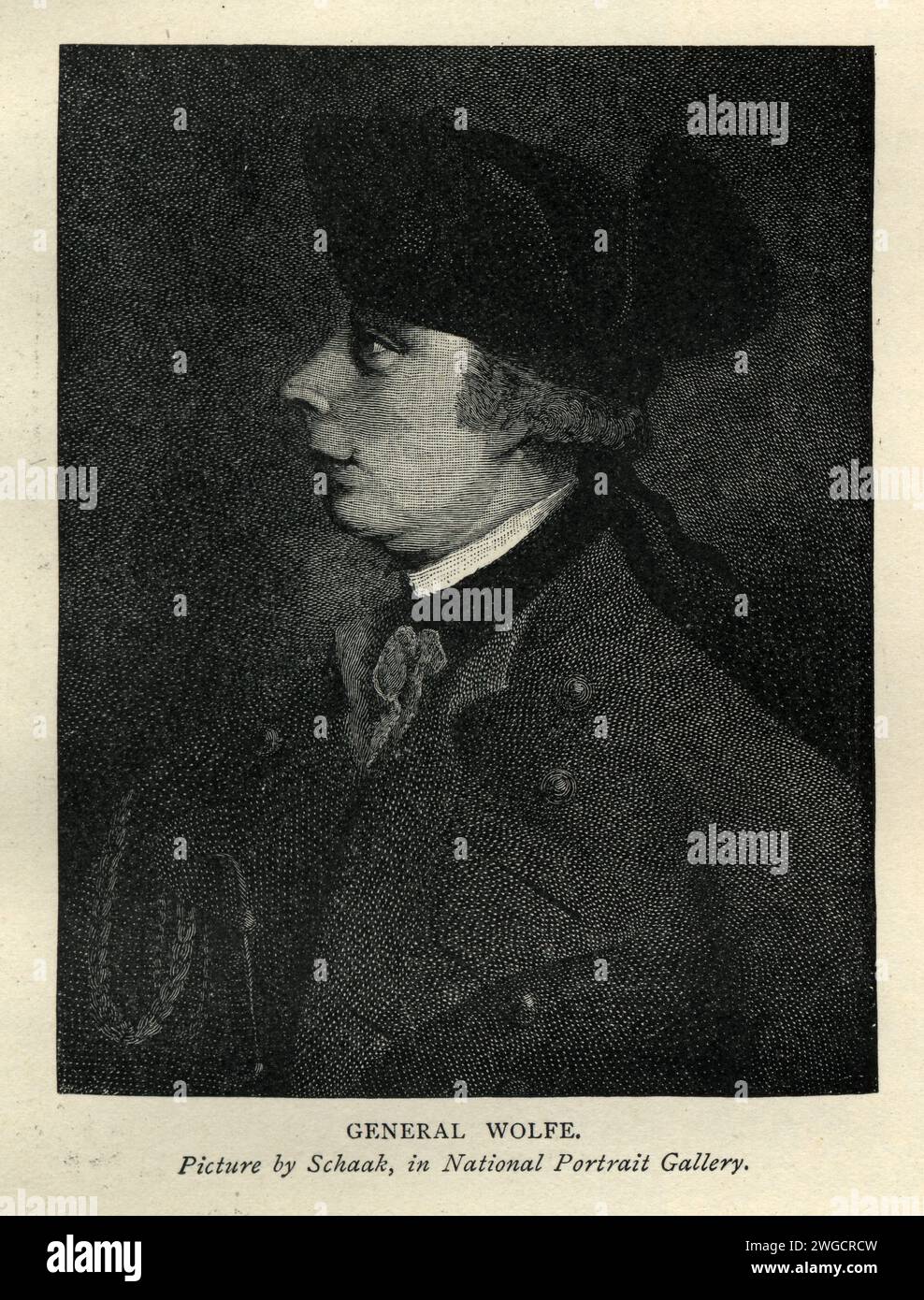 Portrait du général James Wolfe officier de l'armée britannique dont on se souvient surtout pour sa victoire en 1759 sur les Français à la bataille des plaines d'Abraham au Québec Banque D'Images