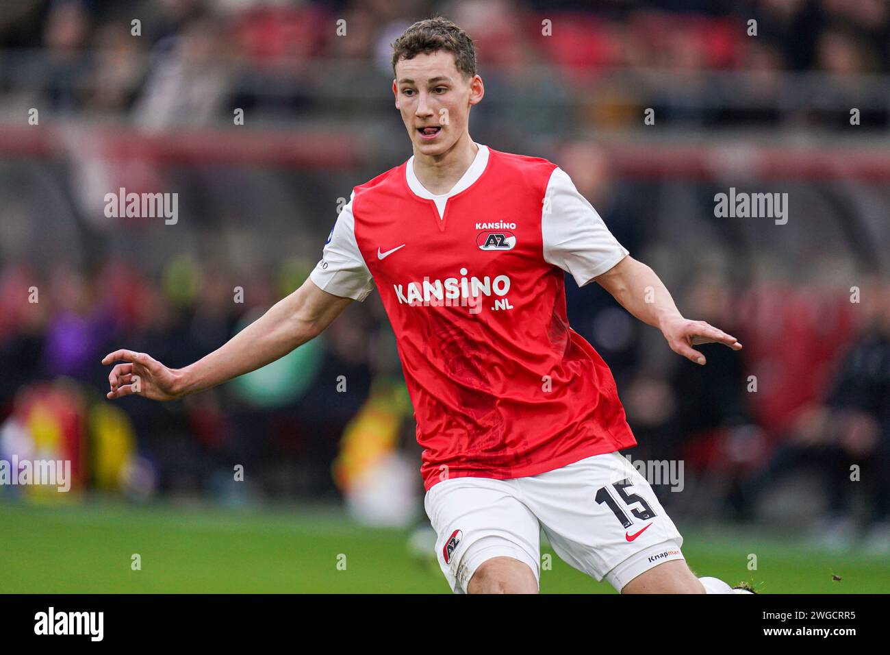 Alkmaar, pays-Bas. 4 février 2024. ALKMAAR, PAYS-BAS - 4 FÉVRIER : Ruben van Bommel d'AZ regarde lors du match néerlandais d'Eredivisie entre AZ et Feyenoord au Stadion d'AFAS le 4 février 2024 à Alkmaar, pays-Bas. (Photo de Joris Verwijst/Orange Pictures) crédit : dpa/Alamy Live News Banque D'Images