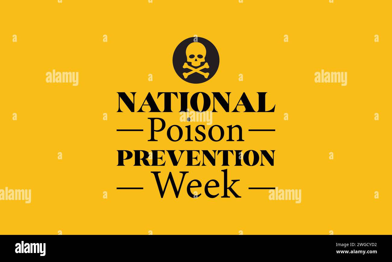 Conception d'illustration textuelle de la semaine nationale de prévention de la posion Illustration de Vecteur