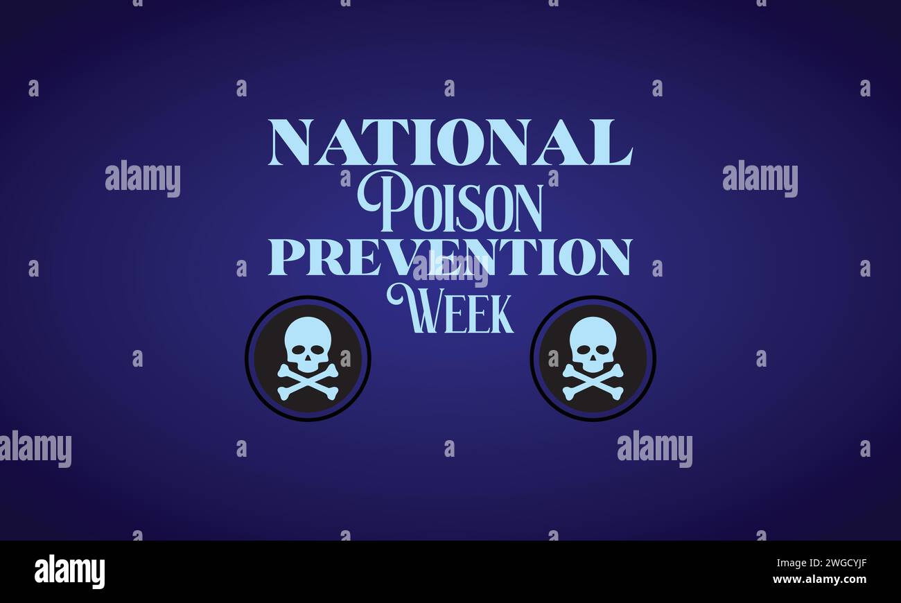 Conception d'illustration textuelle de la semaine nationale de prévention de la posion Illustration de Vecteur