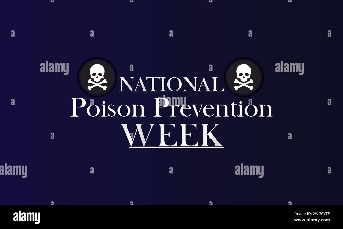 Conception d'illustration textuelle de la semaine nationale de prévention de la posion Illustration de Vecteur