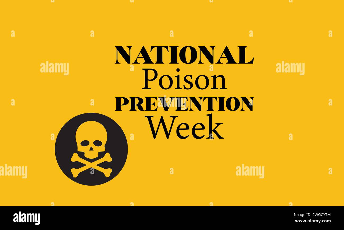 Conception d'illustration textuelle de la semaine nationale de prévention de la posion Illustration de Vecteur