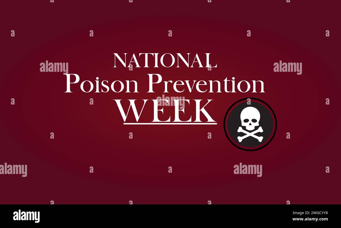 Conception d'illustration textuelle de la semaine nationale de prévention de la posion Illustration de Vecteur