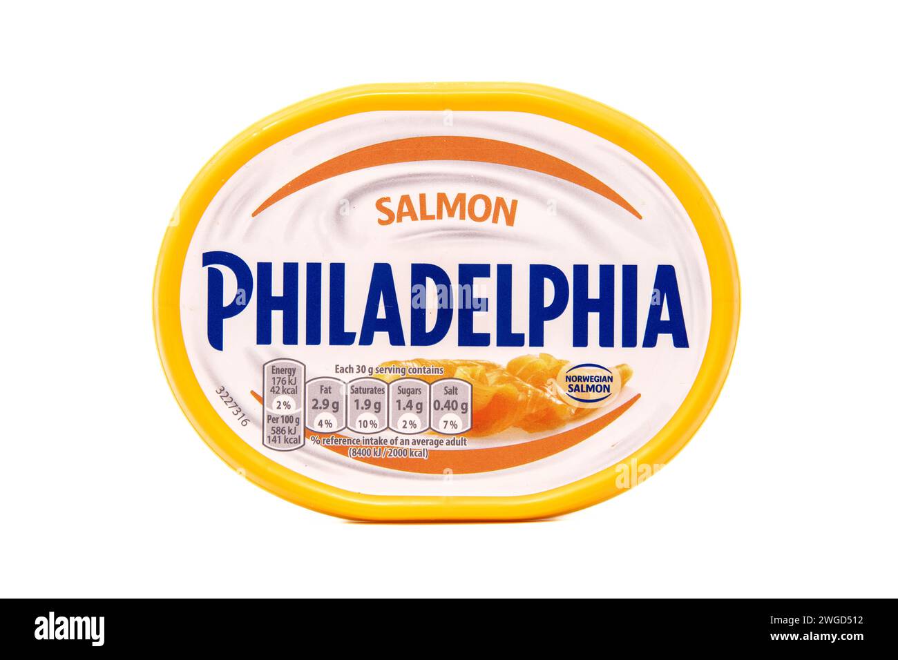 Fromage à la crème molle de saumon Philadelphie. Banque D'Images
