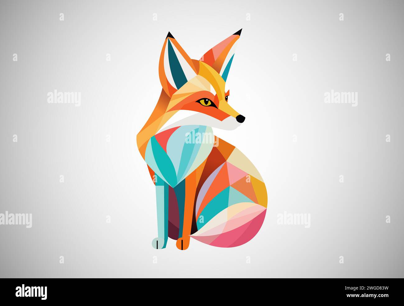Illustration vectorielle de conception de logo de renard géométrique. Logo animal Illustration de Vecteur