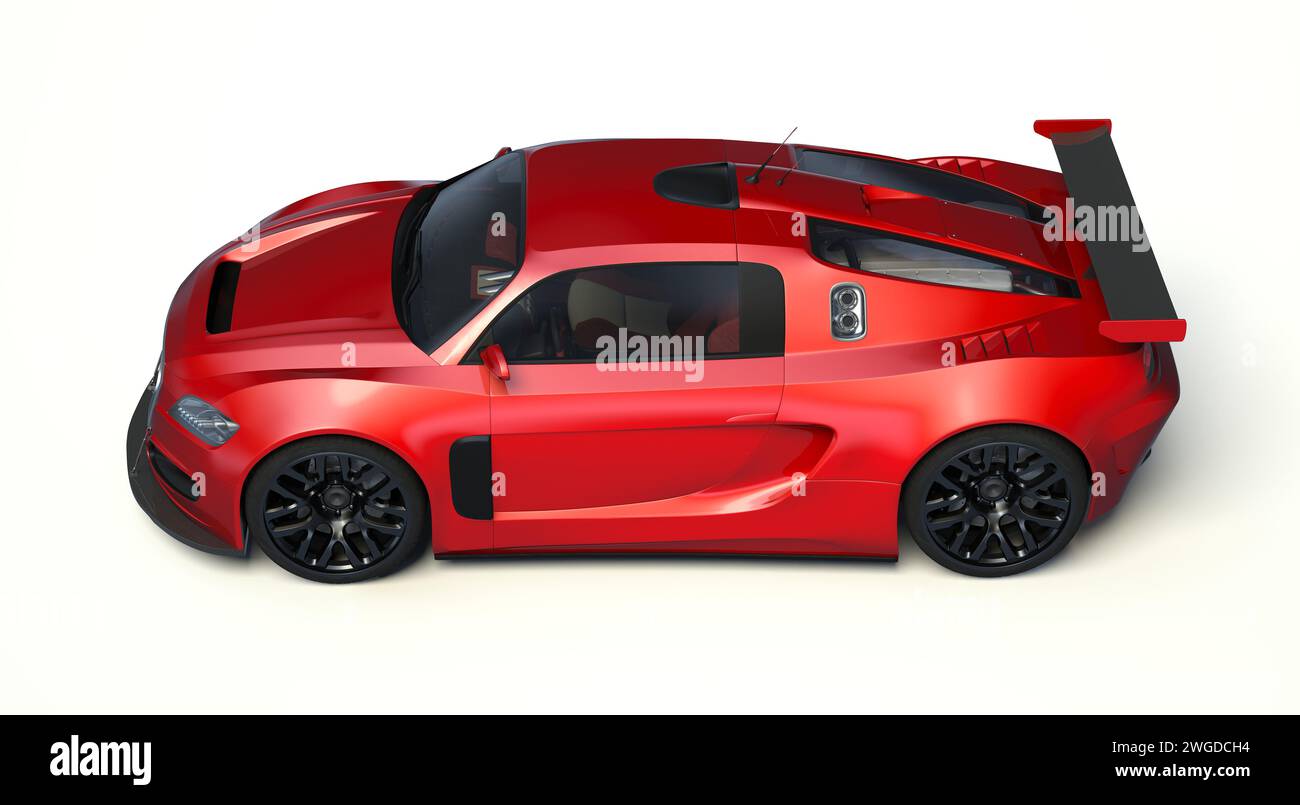 3D rendu d'une voiture concept générique sans marque dans un environnement de studio Banque D'Images