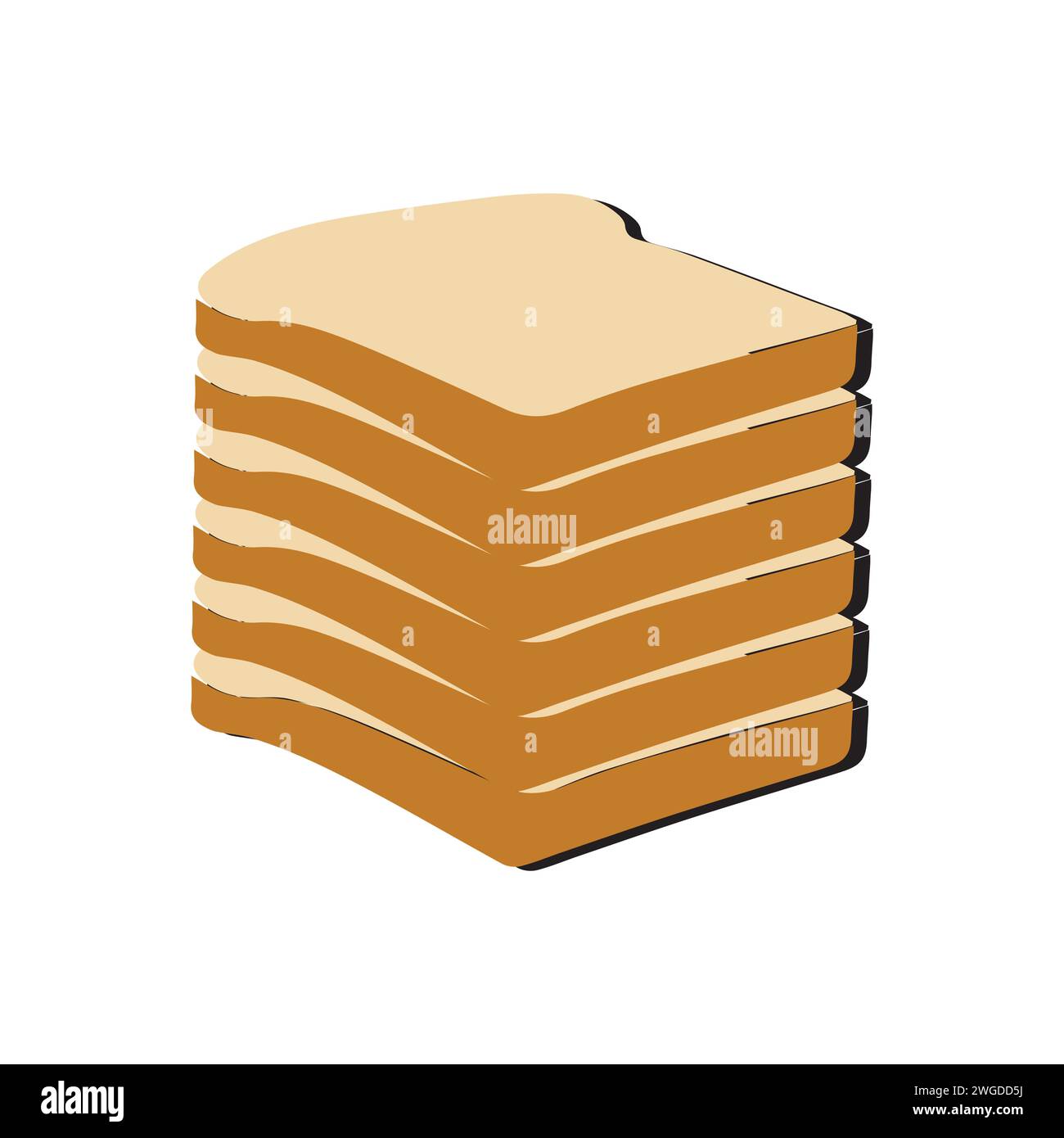 Sandwich avec œuf au plat et pain grillé, collection de sandwichs au blé illustration vectorielle, avec beurre, œufs au plat, fromage, pain grillé concept petit déjeuner. Illustration de Vecteur