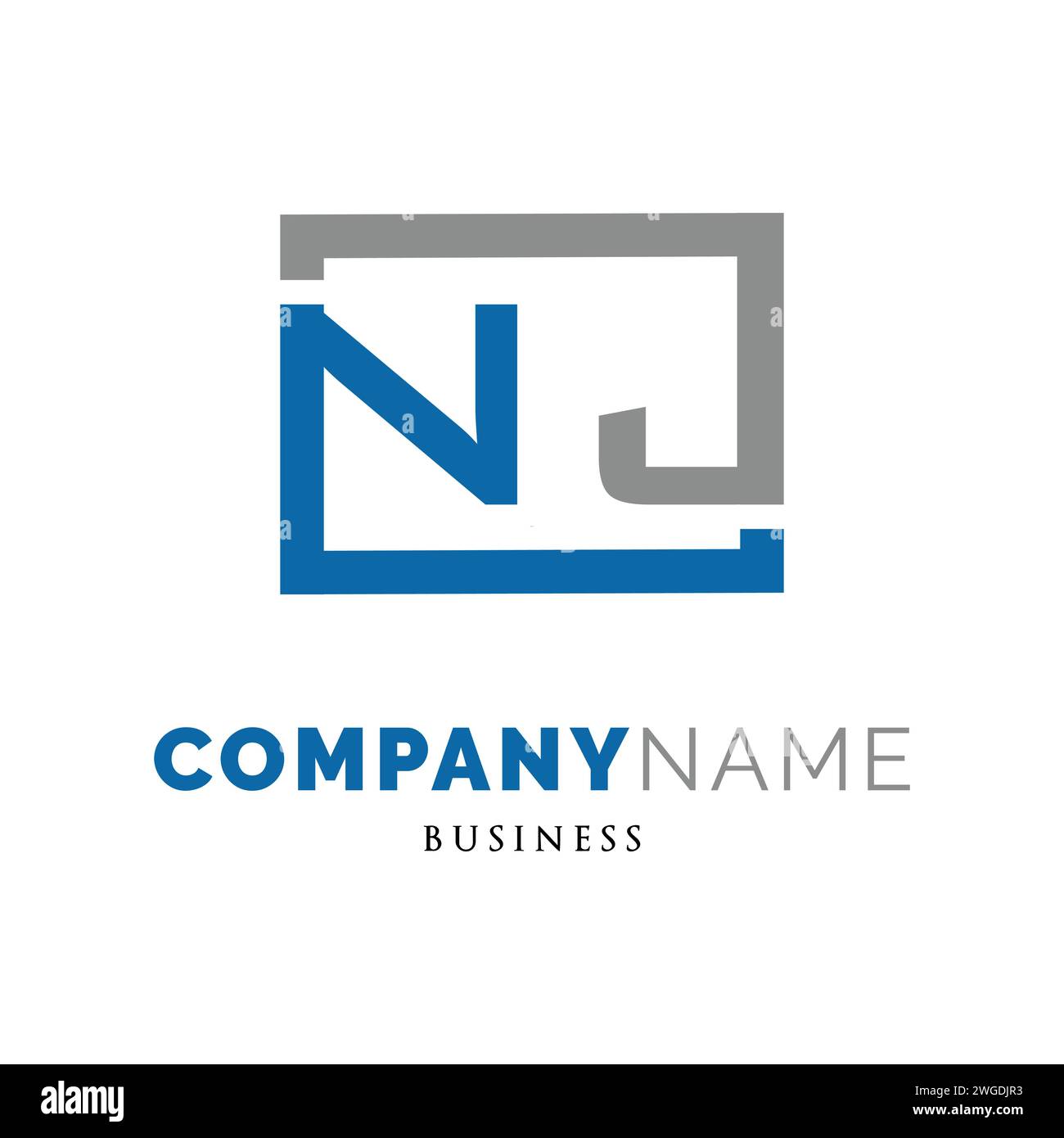 Lettre initiale NJ Icon logo Design modèle Illustration de Vecteur