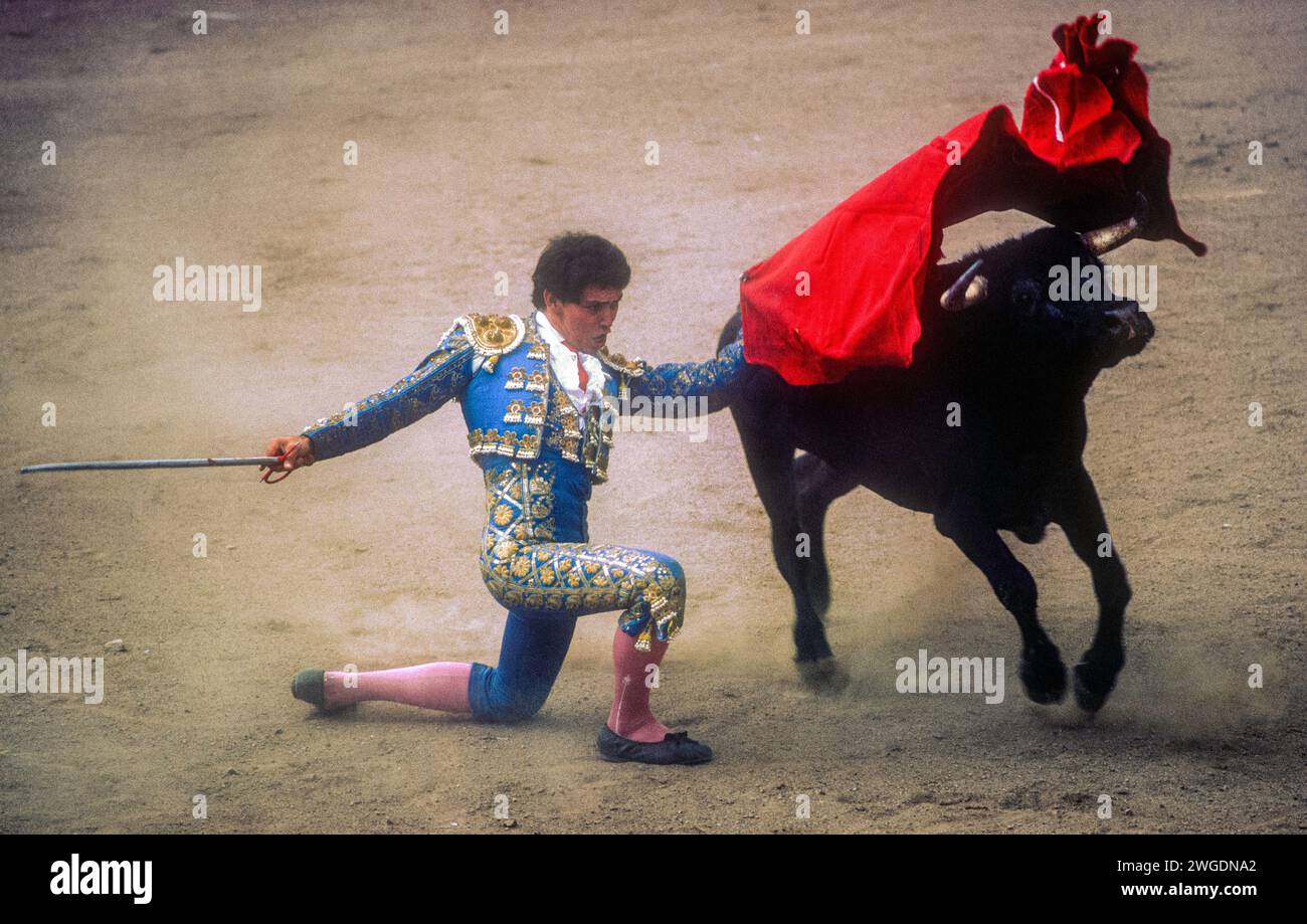 Un matador travaille son taureau aux arènes Americana à Nogales, au Mexique Banque D'Images