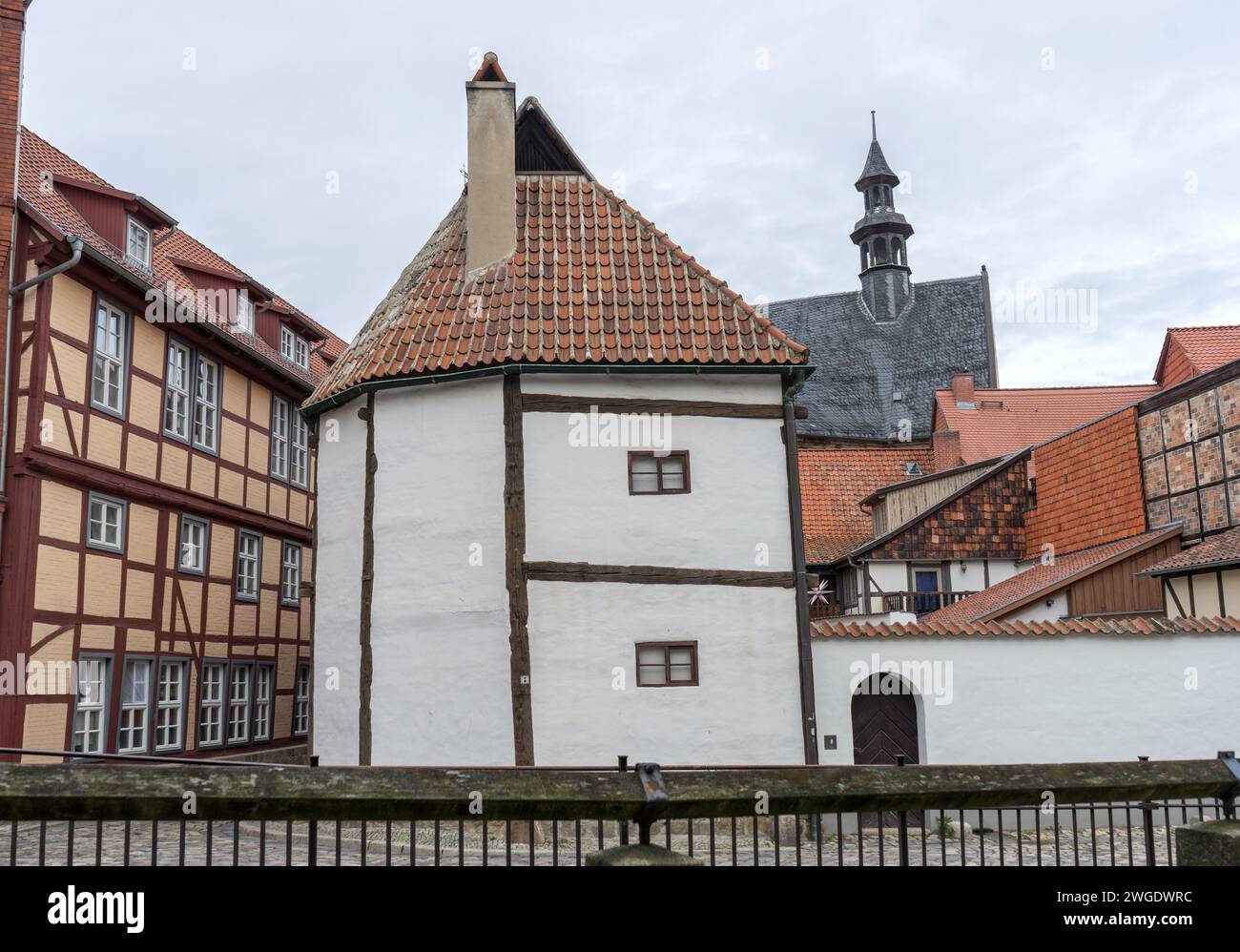 Maison historique à colombages, site du patrimoine mondial de l'UNESCO et musée à colombages à Quedlinburg, Saxe-Anhalt, Allemagne Banque D'Images