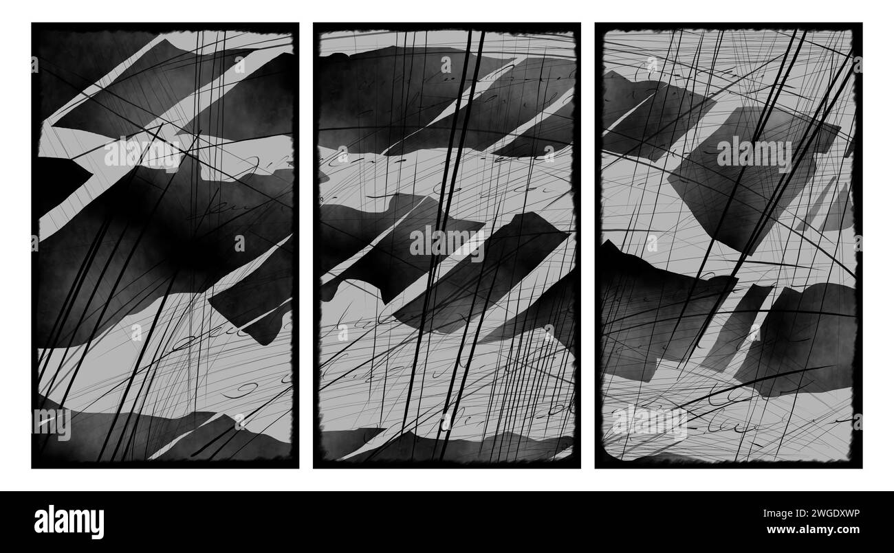 Triptyque intérieur moderne. Banque D'Images