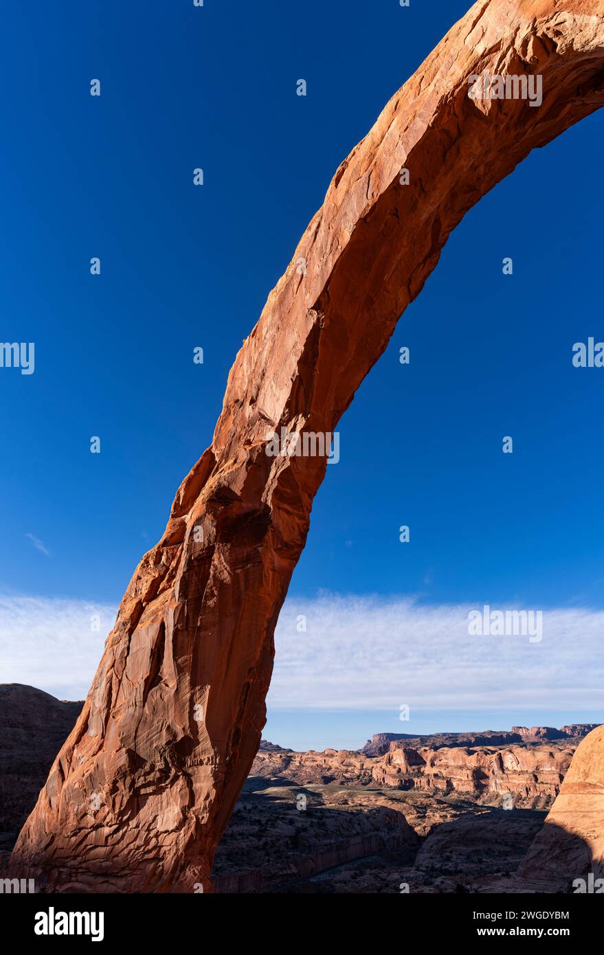 Corona Arch, une arche en grès naturel dans le Grand County Utah. Banque D'Images