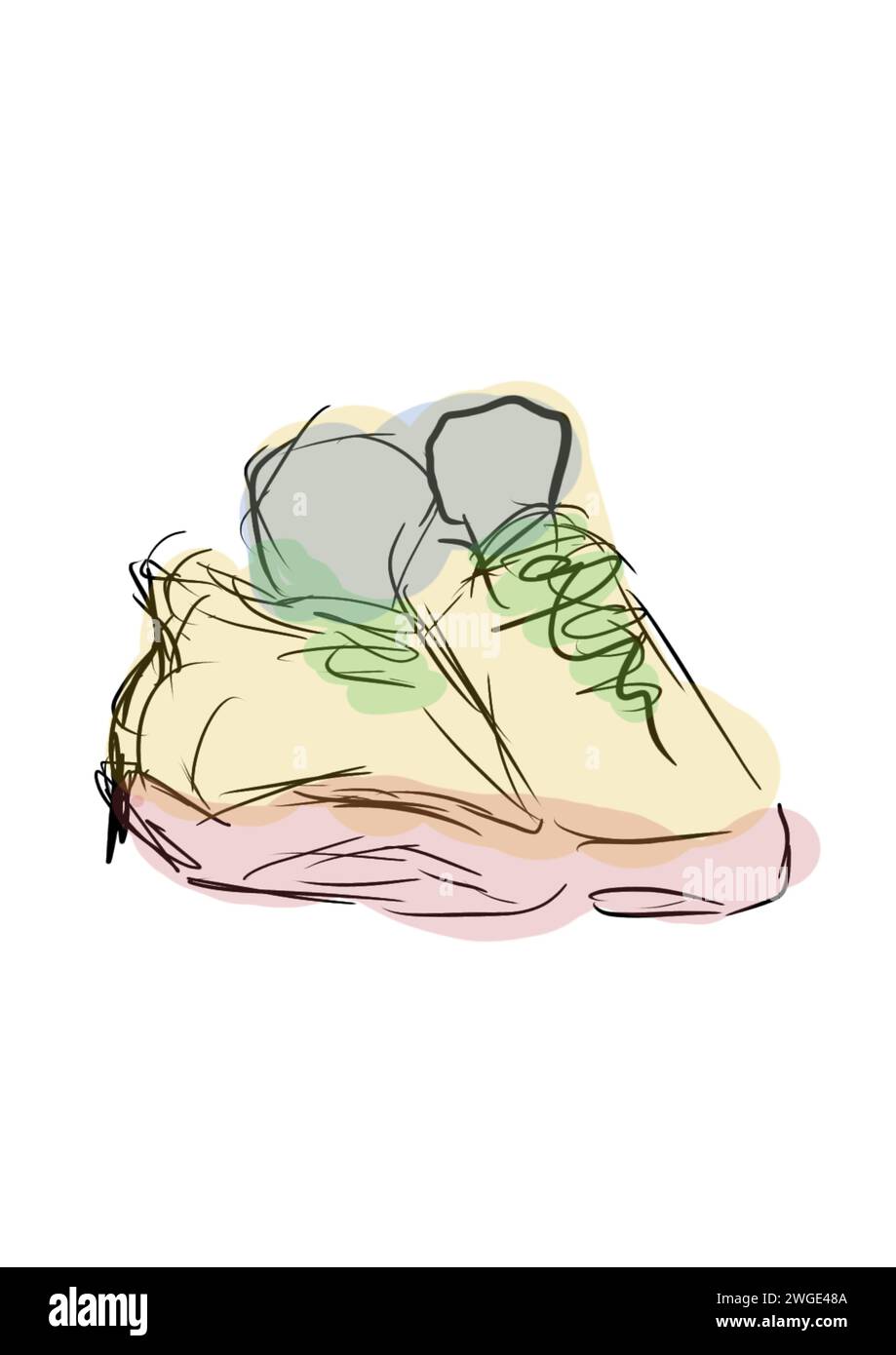 un nouveau sneakerы sur le blanc Banque D'Images