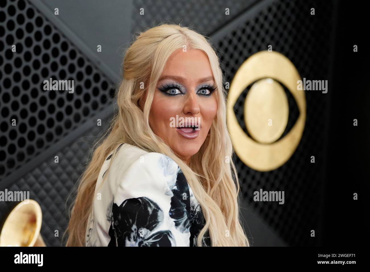 Jessie Jo Dillon arrives at the 66th annual Grammy Awards on Sunday, Feb. 4, 2024, in Los Angeles. (Photo by Jordan Strauss/Invision/AP) Banque D'Images