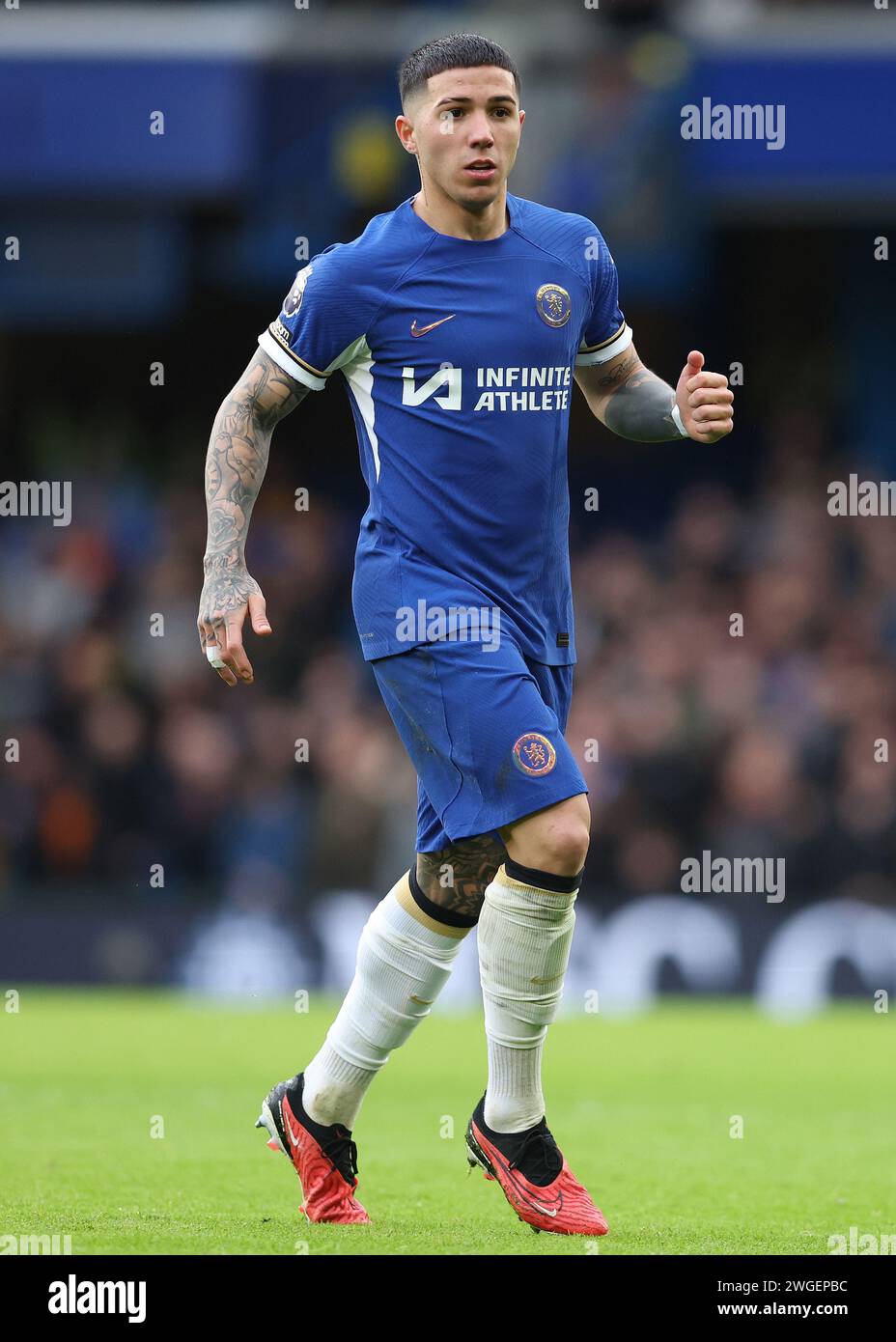 Londres, Royaume-Uni. 4 février 2024. Enzo Fernández de Chelsea lors du match de Premier League à Stamford Bridge, Londres. Le crédit photo devrait se lire : Paul Terry/Sportimage crédit : Sportimage Ltd/Alamy Live News Banque D'Images