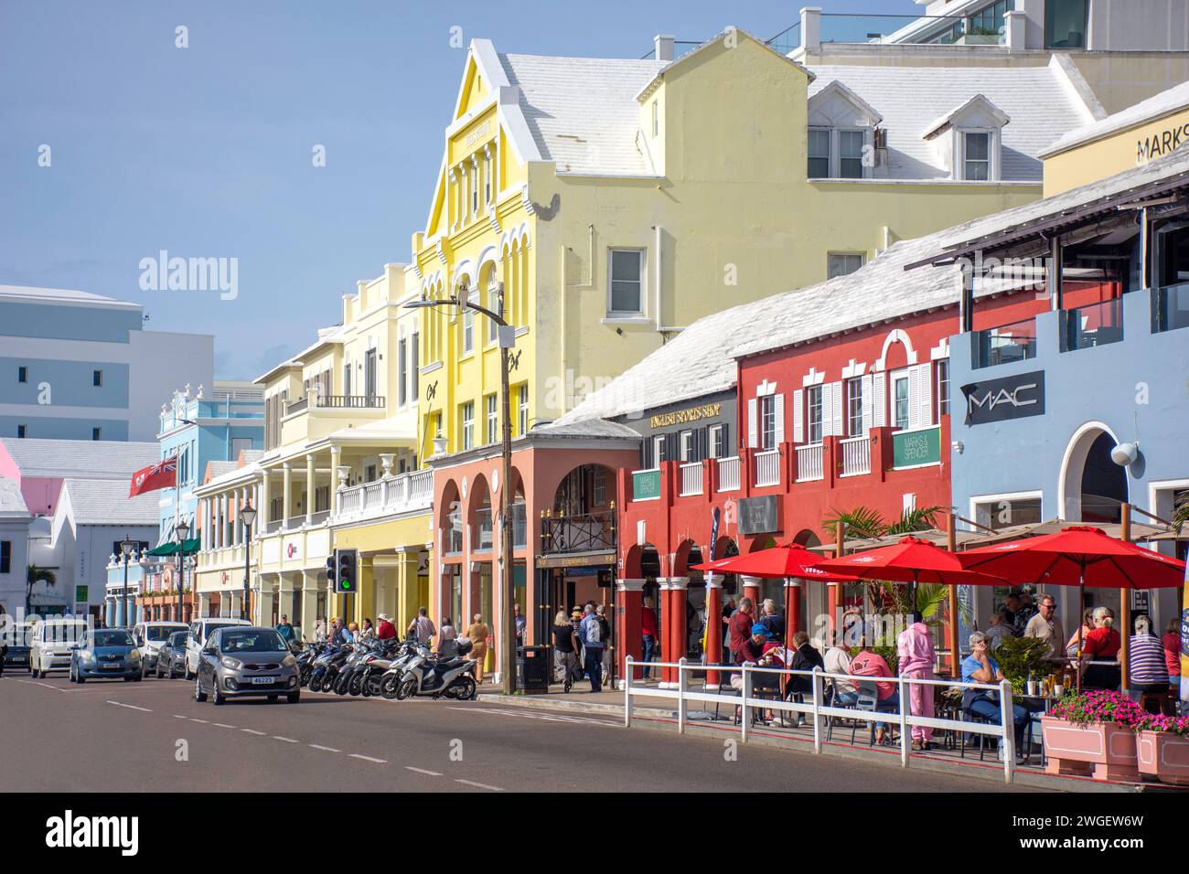 Front Street, ville de Hamilton, paroisse de Pembroke, Bermudes Banque D'Images