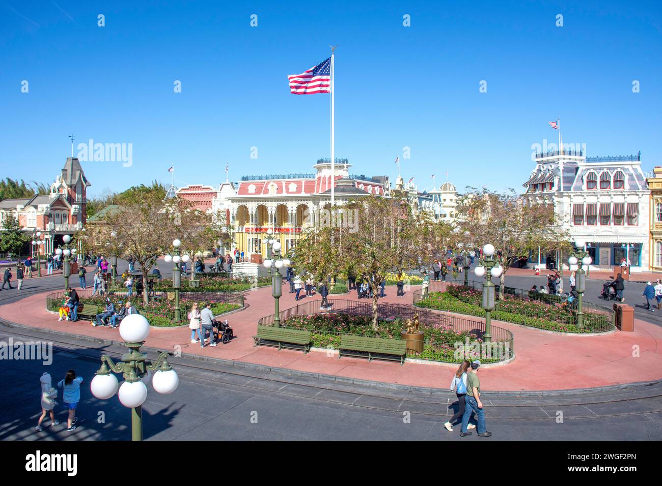 Main Street, U.S.A, Magic Kingdom, Walt Disney World Resort, Orange County, Orlando, Floride, États-Unis d'Amérique Banque D'Images