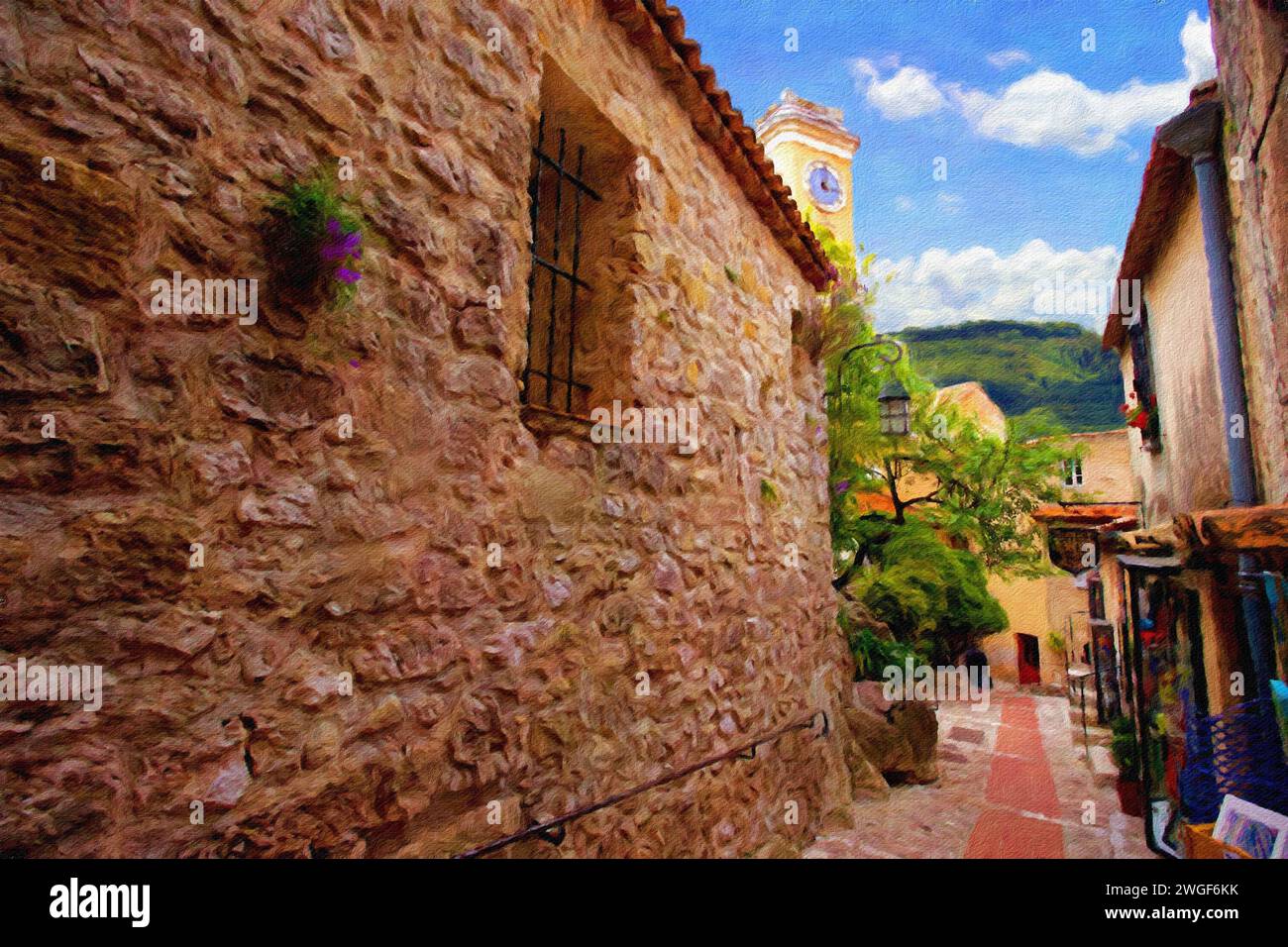 Rue étroite, Eze, France. Banque D'Images