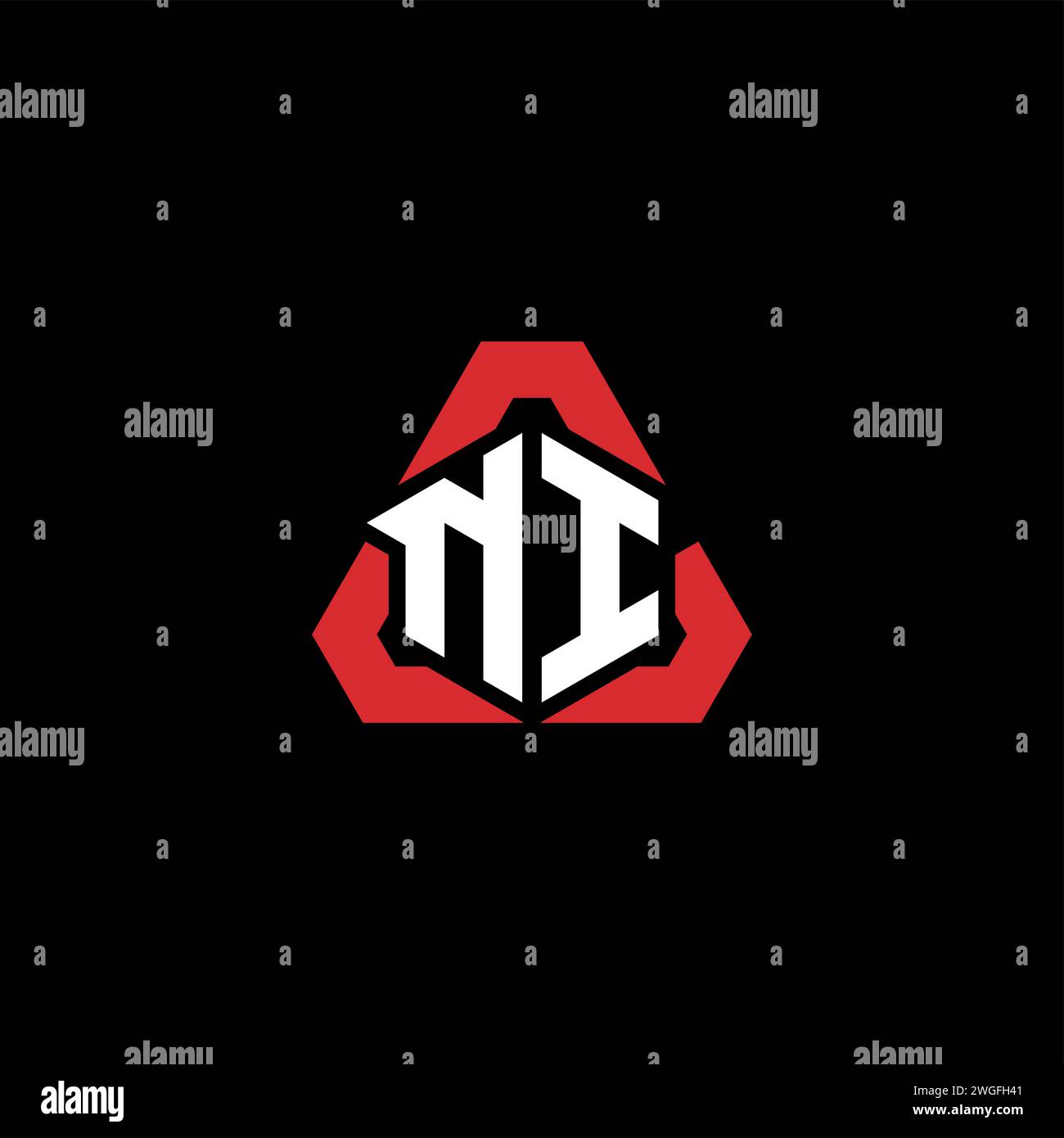 Ni initial logo concept moderne et futuriste pour logo esport ou gaming Illustration de Vecteur