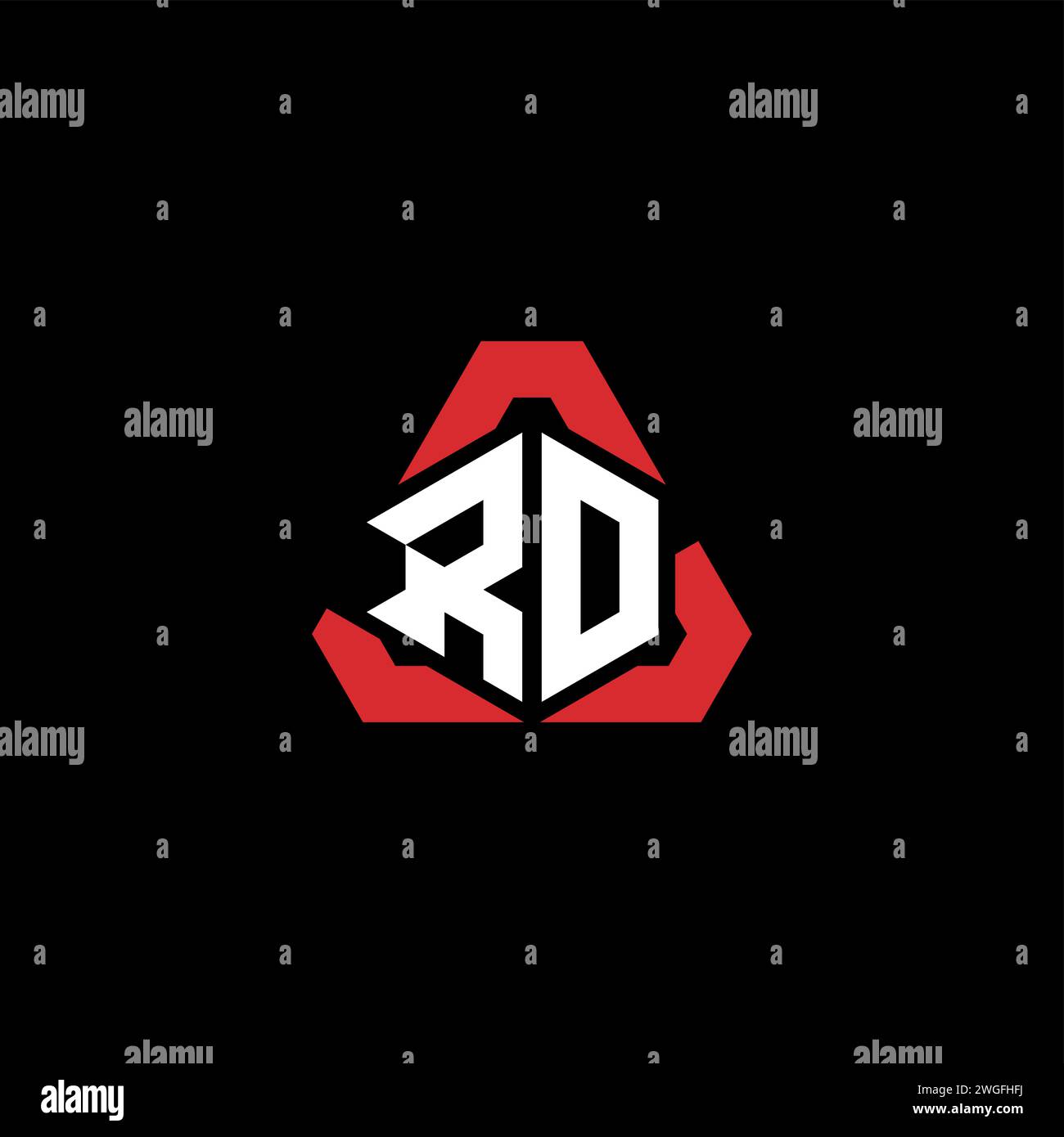 RD logo initial concept moderne et futuriste pour logo esport ou gaming Illustration de Vecteur