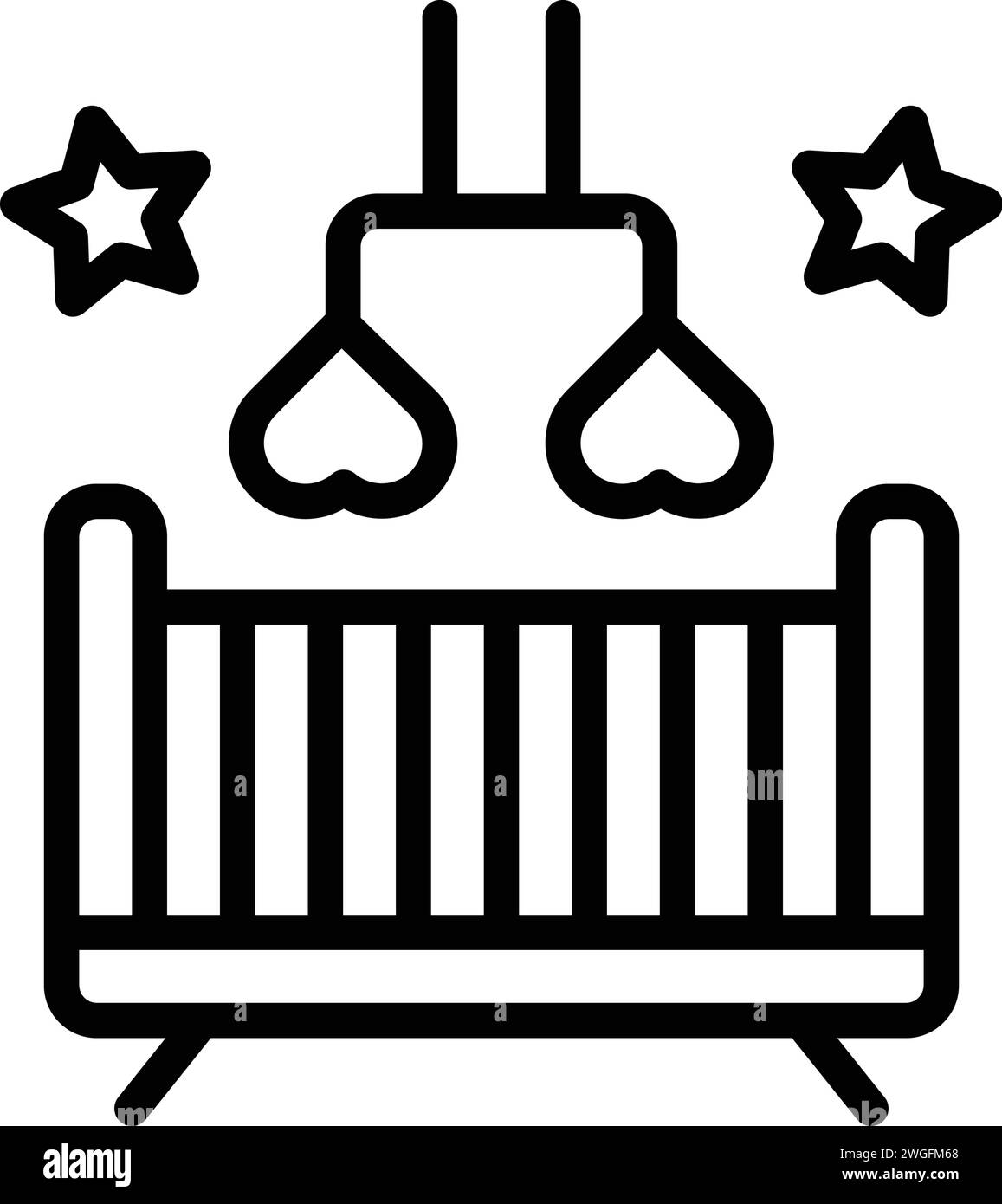 Icône pour la pépinière, berceau de bébé Illustration de Vecteur