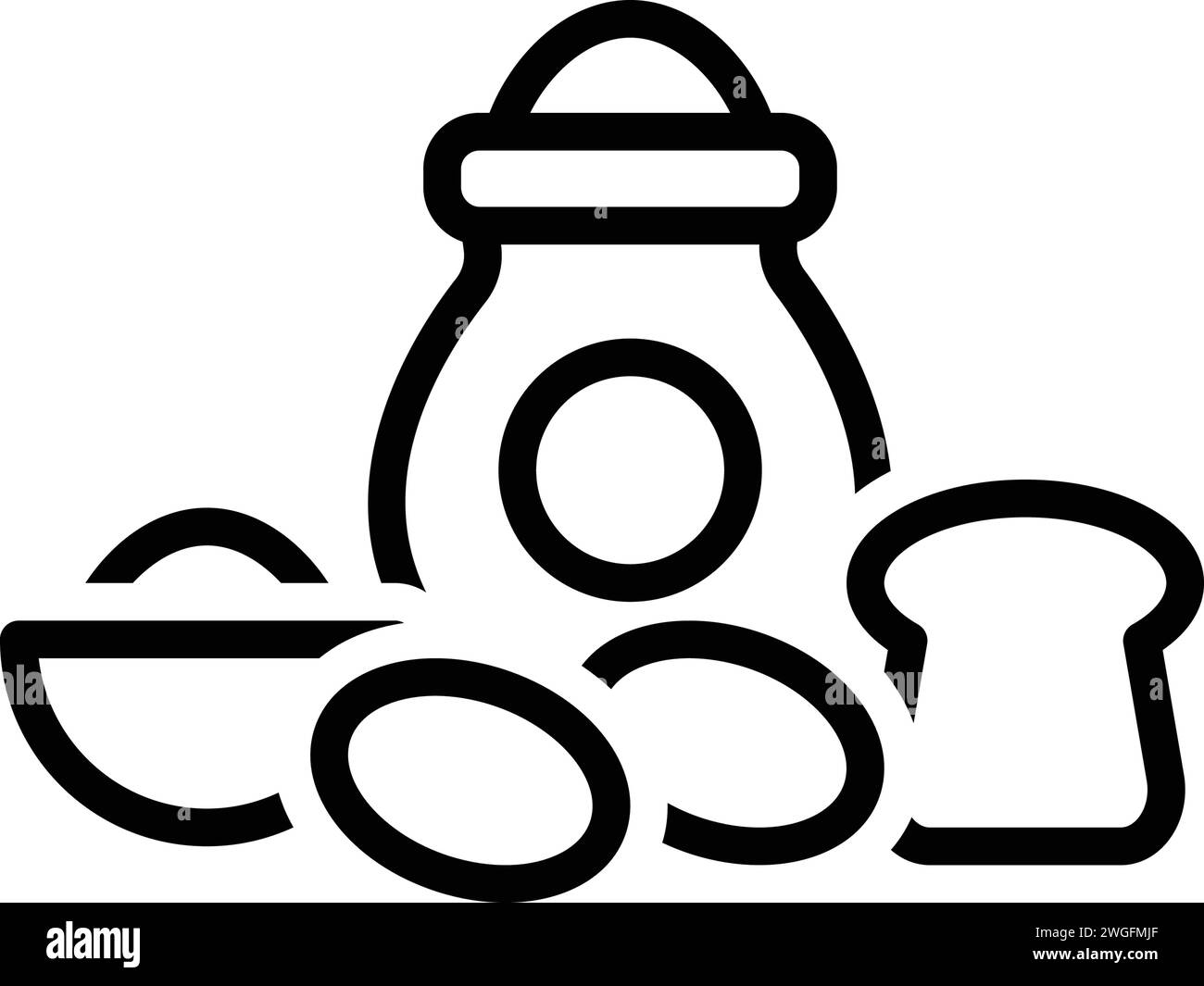 Icône pour carb, sac de riz Illustration de Vecteur