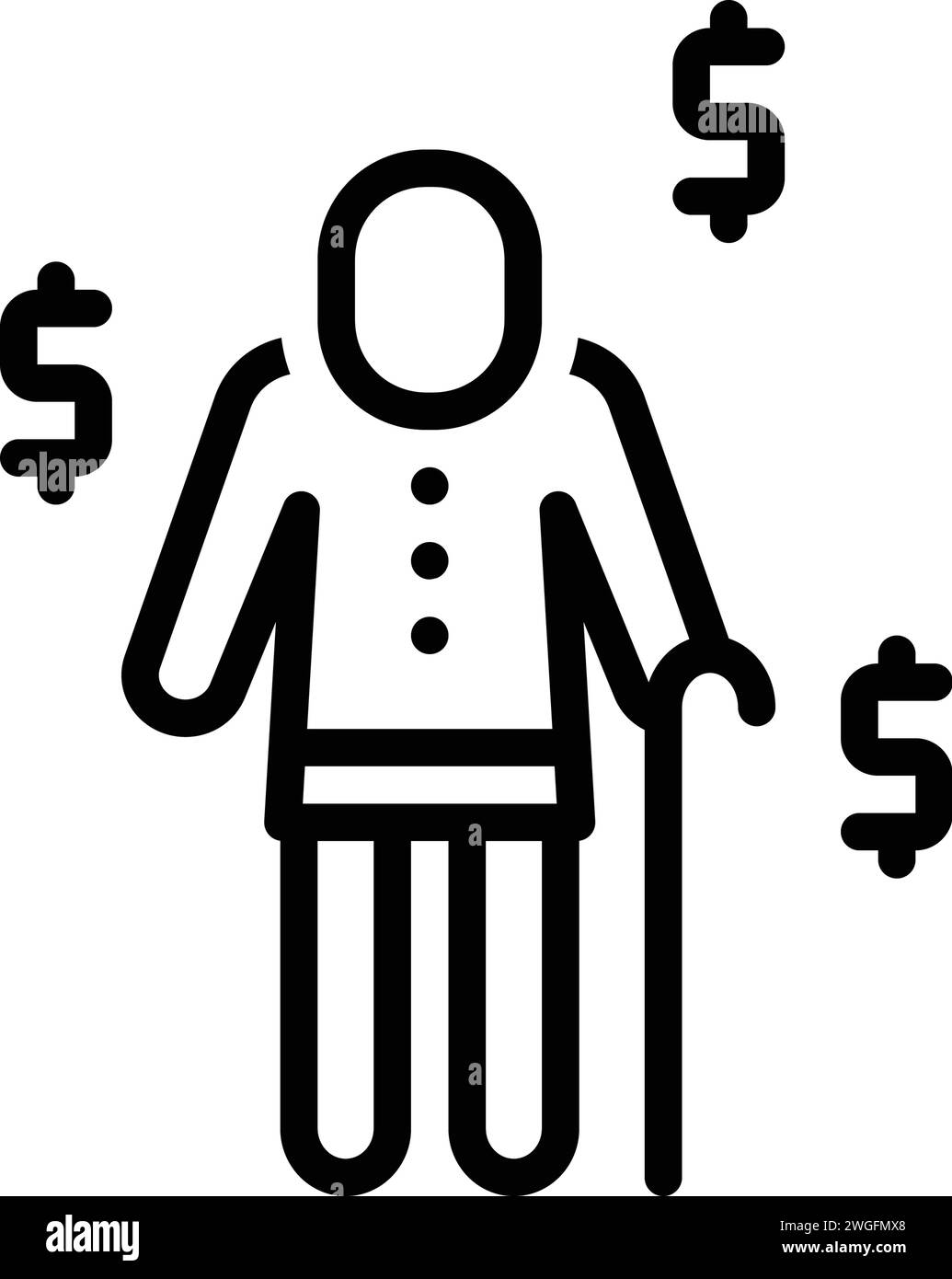 Icône pour pension, pension de retraite Illustration de Vecteur