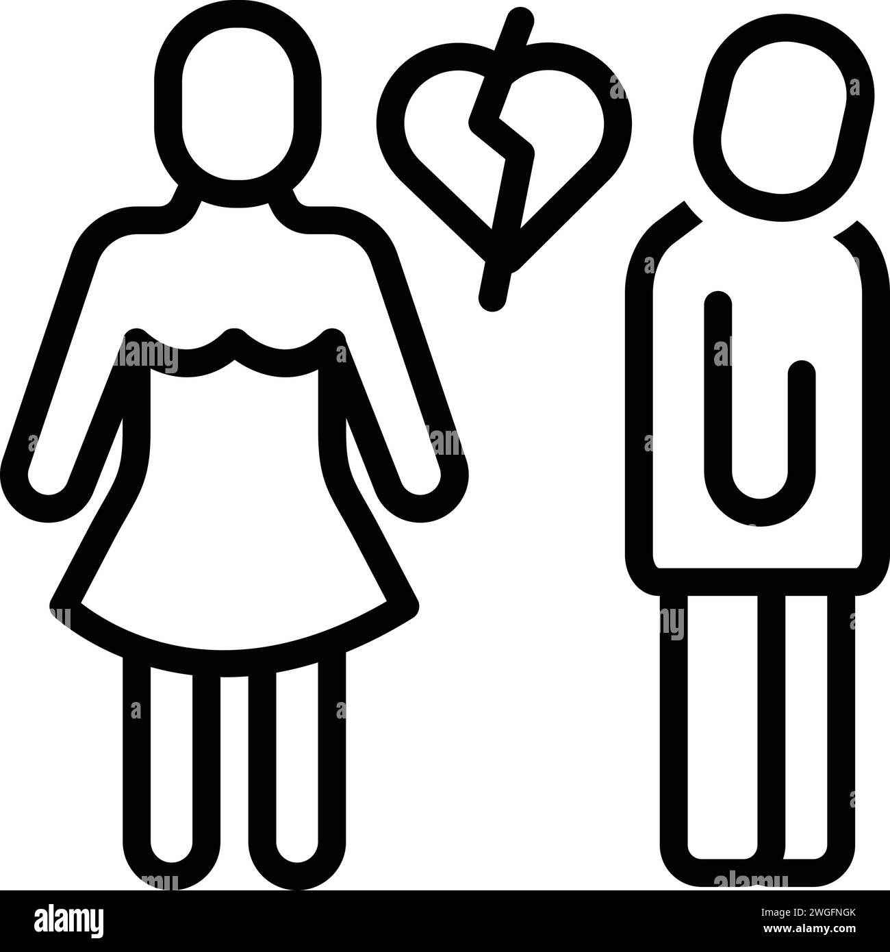 Icône pour ex,couple Illustration de Vecteur