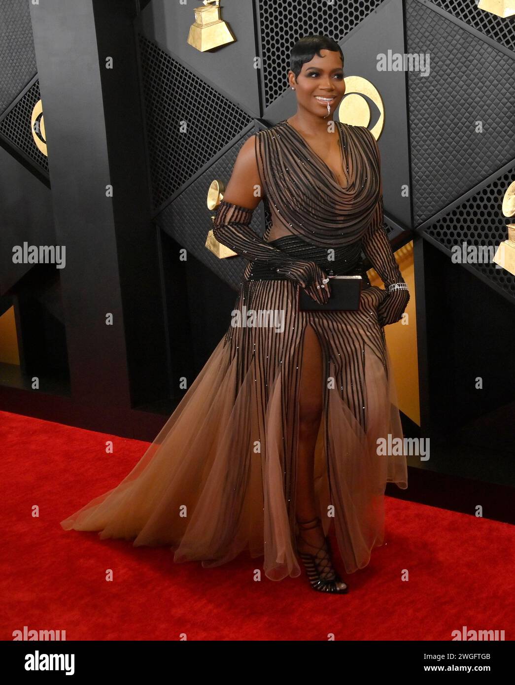 Los Angeles, États-Unis. 04th Feb, 2024. Fantasia Barrino assiste à la 66e cérémonie annuelle des Grammy Awards à la Crypto.com Arena de Los Angeles le dimanche 4 février 2024. Photo de Jim Ruymen/UPI crédit : UPI/Alamy Live News Banque D'Images