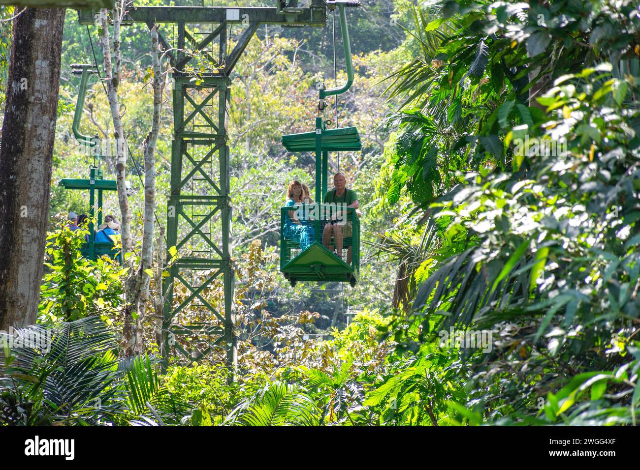 Tramway aérien Teleferico, Parc national de Soberania, Canalera de Gamboa, Panama City, Province de Panama, République du Panama Banque D'Images