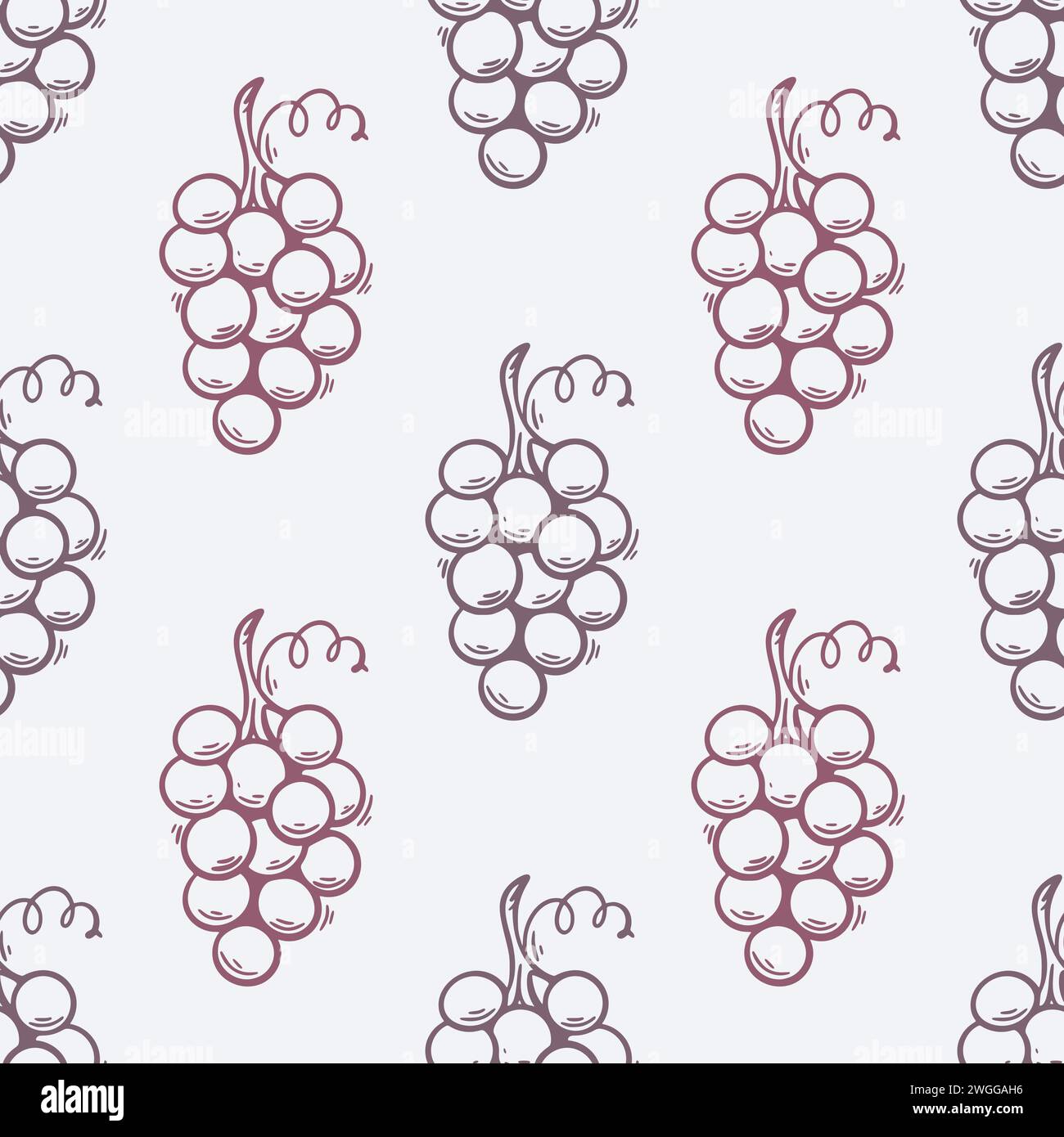 Raisins roses motif sans couture gravé à la main. Arrière-plan branches de raisin de raisins juteux rouges mûrs. Vigne avec des baies pour textile, emballage Illustration de Vecteur