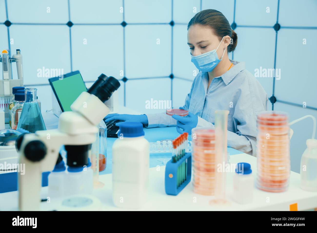 Scientifique mène des recherches médicales en laboratoire Banque D'Images