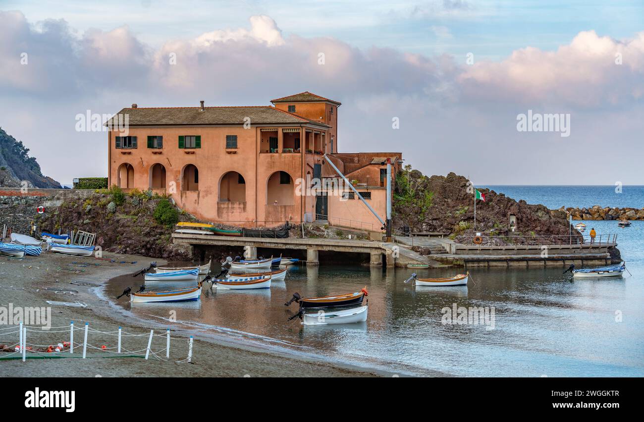 Paysage autour de Levanto, une petite ville dans une zone côtière dans la province de la Spezia en Ligurie, situé dans le nord-ouest de l'Italie Banque D'Images