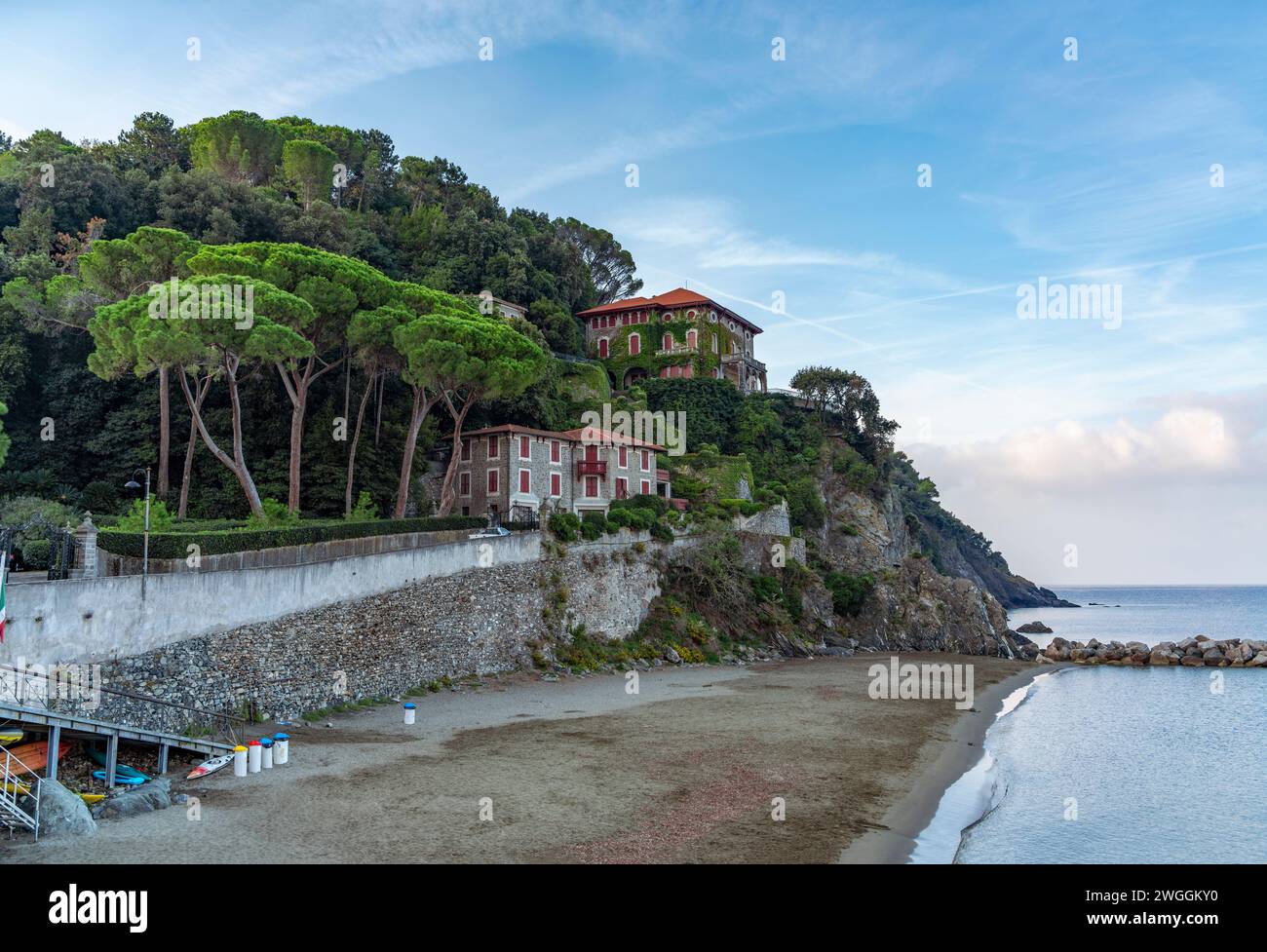 Paysage autour de Levanto, une petite ville dans une zone côtière dans la province de la Spezia en Ligurie, situé dans le nord-ouest de l'Italie Banque D'Images