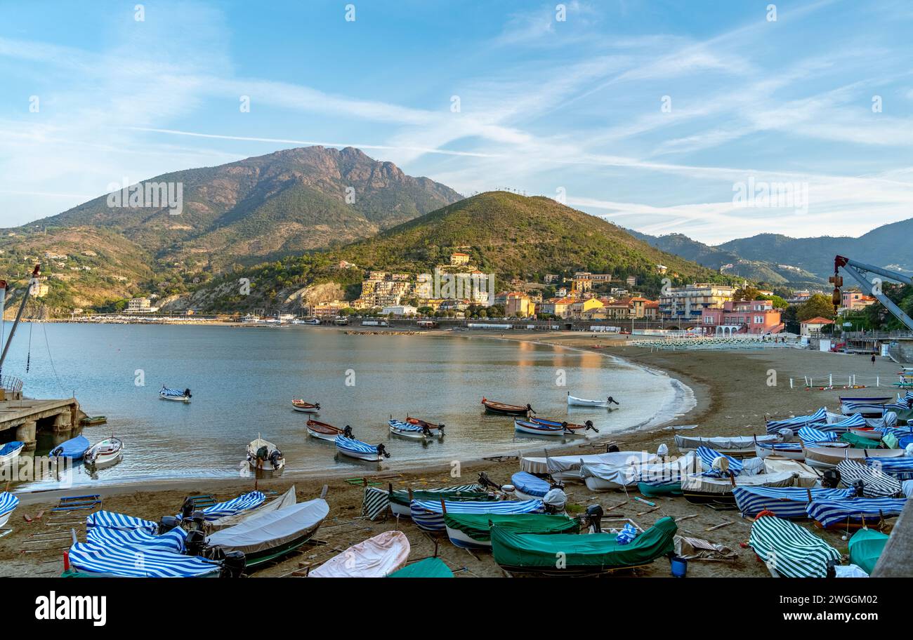 Paysage autour de Levanto, une petite ville dans une zone côtière dans la province de la Spezia en Ligurie, situé dans le nord-ouest de l'Italie Banque D'Images