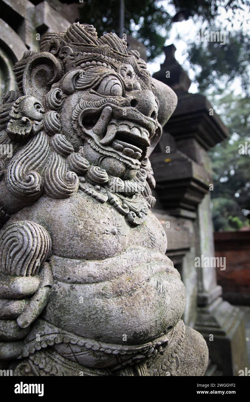 Statue rocheuse de Barong balinais Banque D'Images