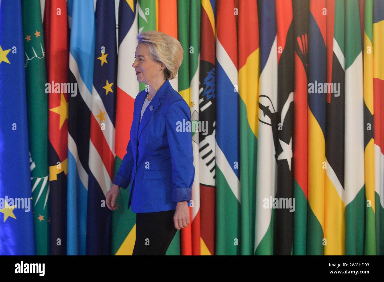 Italie, Rome, 29 janvier 2024 : Sommet Italie Afrique 'ItaliAfrica Un pont de croissance commune'. Dans la photo Ursula von der Leyen, présidente de l'Europe Banque D'Images