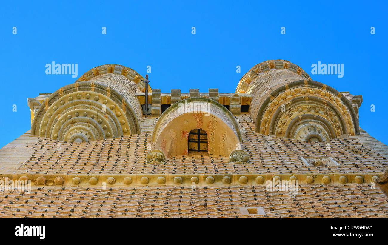 Détail d'architecture extérieure à Alcazar de Segovia, Espagne Banque D'Images