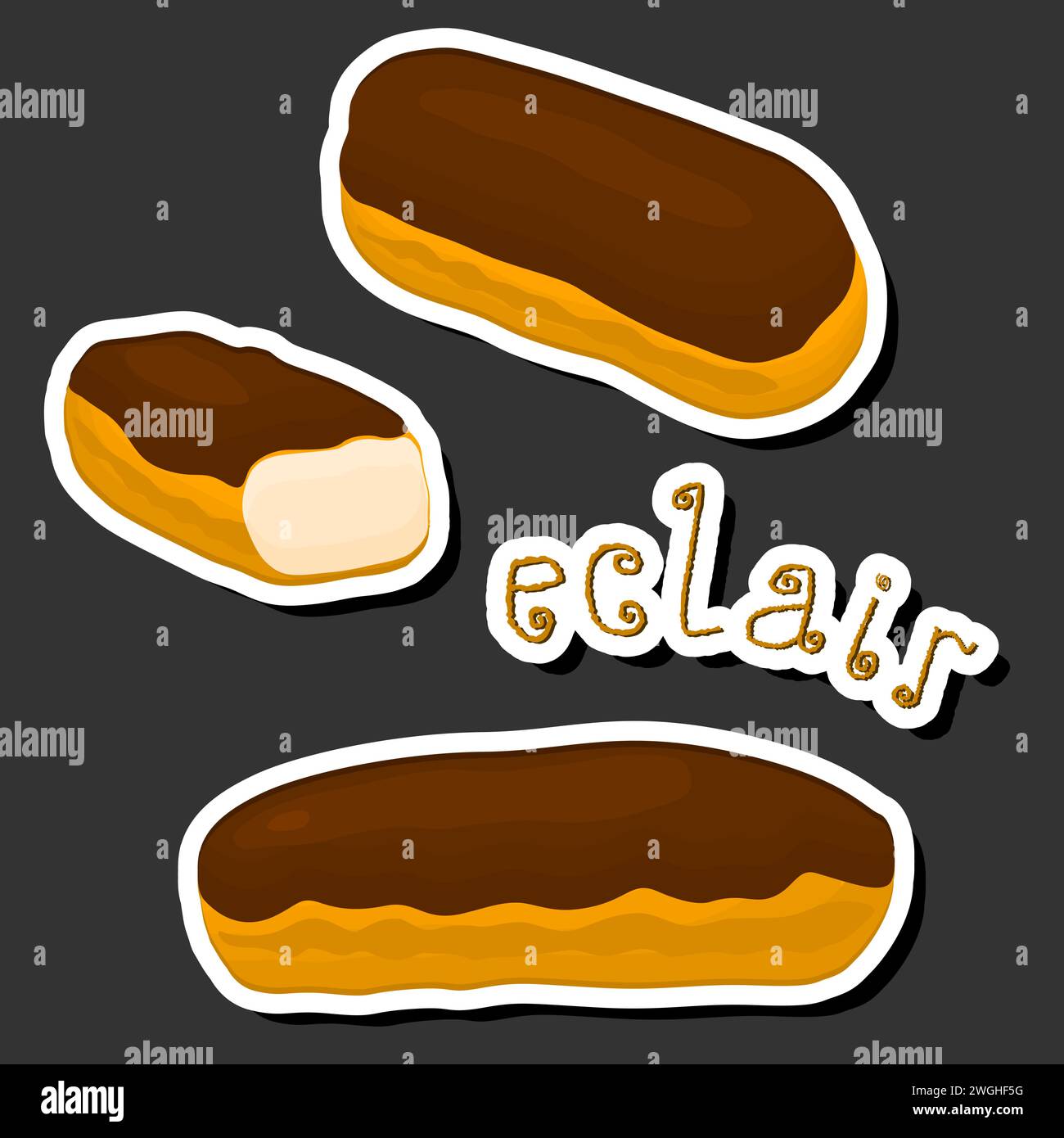 Illustration sur le thème Fresh Sweet Tasty eclair de composé de divers ingrédients, eclair de différents aliments comestibles, design eclair ce repas frais pour RE Illustration de Vecteur