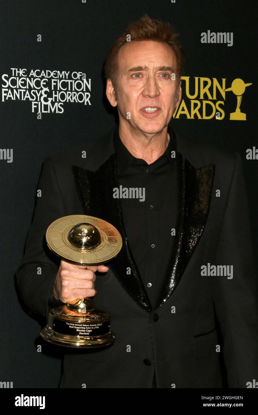 Burbank, États-Unis. 04th Feb, 2024. LOS ANGELES - 4 février : Nicolas cage aux Saturn Awards 2024 au Burbank Convention Center le 4 février 2024 à Burbank, CA (photo de Katrina Jordan/Sipa USA) crédit : Sipa USA/Alamy Live News Banque D'Images