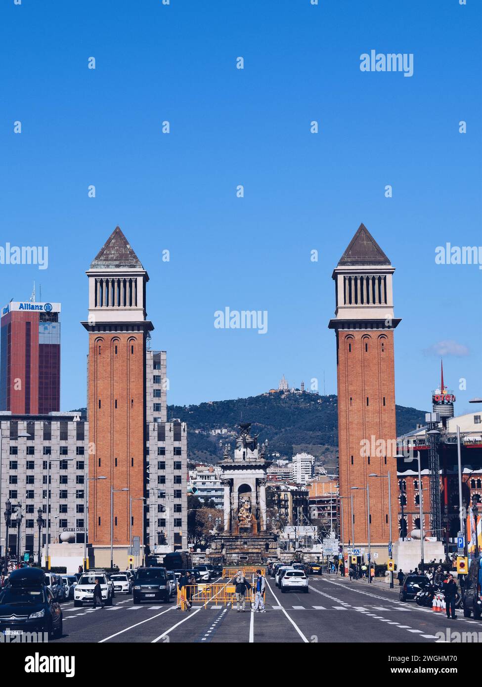 Plaza de España et colonnes vénitiennes à Barcelone en Catalogne, Espagne, le 25 mai 2023 Banque D'Images