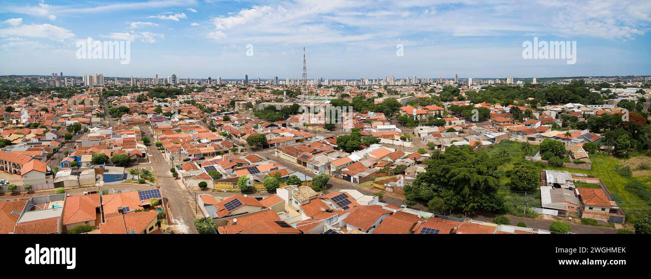 Vue aérienne de Campo Grande - MS, la capitale de l'État du Mato Grosso do Sul, Brésil. Banque D'Images